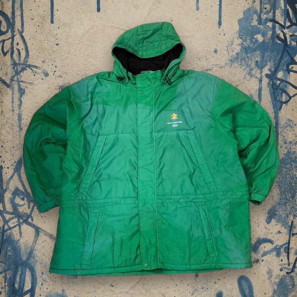 NWT Vintage 2002 Salt Lake City Olympics Marker Jacket Mens 4XL Green Parka